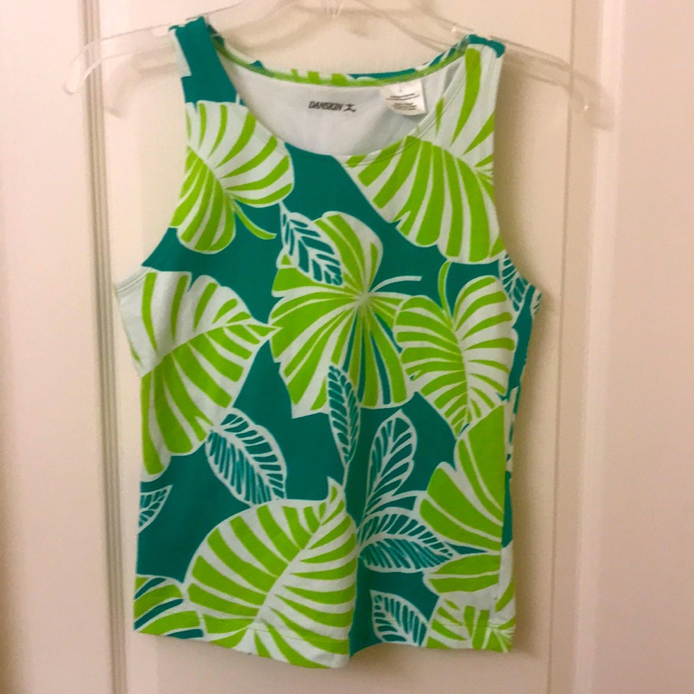 Danskin In Motion Stretch Fit leaf Tank L 12-14